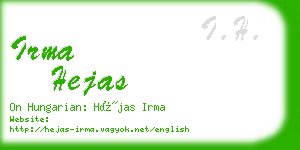 irma hejas business card